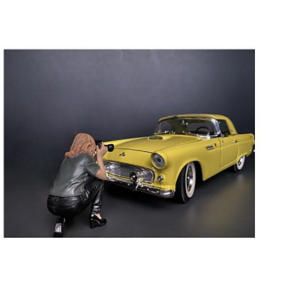 Hand-Painted Poly-Resin Car Show Photographer Figurine