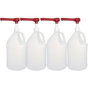 1 Gallon HDPE Plastic Jug with Pump Dispenser Made in USA - Pack of 4 - 1 of 4