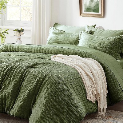 Der Rose BALHAM TRADE-Queen Size 7 Pieces Olive Green Seersucker All Season Bedding Set, All Season Bedding Sets Light Purple-Queen 88"x88" — фото 7