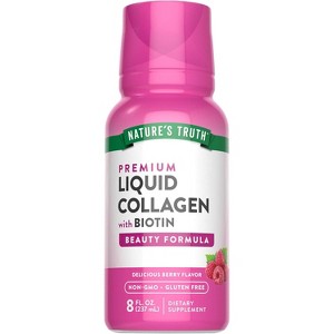 Nature's Truth Liquid Collagen Supplement with Biotin | Type 1 & 3 | Berry Flavor | 8 fl oz | Non-GMO & Gluten Free - 1 of 4