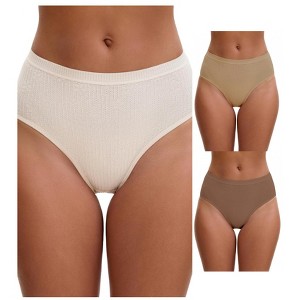 INSPIRE CHIC Women's High Waisted Butt Lifter Briefs Tummy Control Underwear, Available in Plus Size 3 Packs - 1 of 4