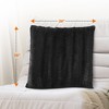 Cheer Collection Luxurious Faux Fur Throw Pillows Set of 2 - Black (26" x 26") - 3 of 4