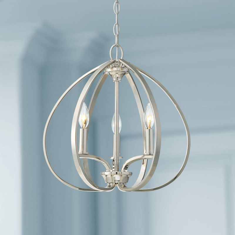 Minka Lavery Polished Nickel Pendant Chandelier 16 1/2" Wide Modern 3-Light Fixture for Dining Room House Foyer Kitchen Entryway, 2 of 3