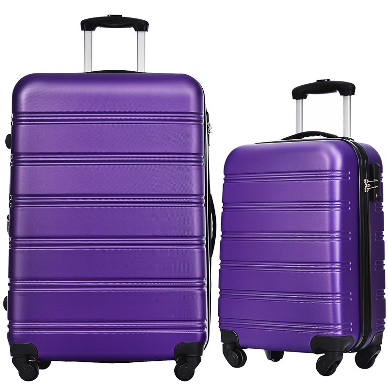 2 PCS Expandable Luggage Set(20"+24"/20"+28"),ABS Hardside Suitcase with Spinner Wheels and TSA Lock-ModernLuxe, 1 of 8