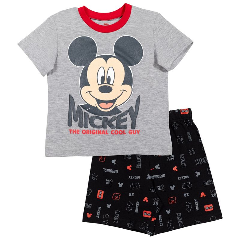 Disney Mickey Mouse Toddler Boys French Terry 4 Piece Mix n' Match T-Shirt Shorts Set , 5 of 8