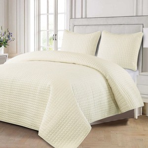 Egyptian Linens Oversized Reversible Quilted Bedspread Set - 1 of 4