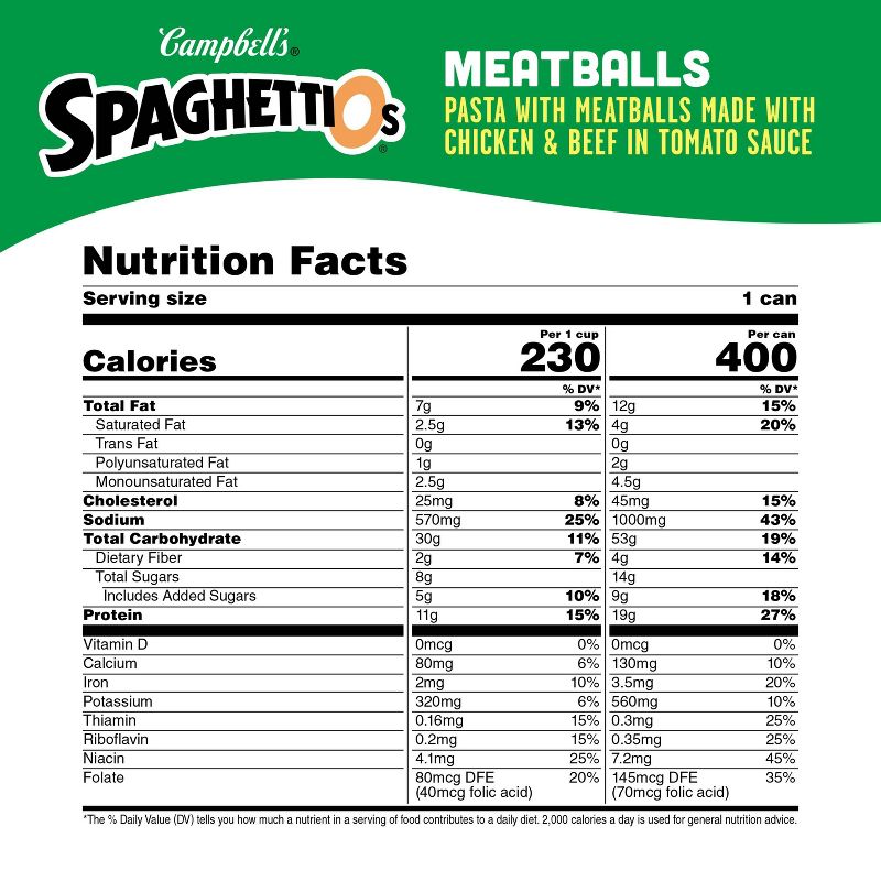 SpaghettiOs Canned Pasta with Meatballs - 15.6oz, 5 of 12