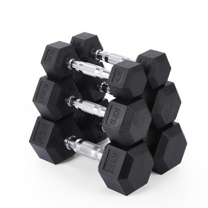 5-Tier Triangle Dumbbell Rack for 10 Pairs - Heavy Duty Carbon Steel Storage Stand, Rust-Proof Organizer for Gym Equipment - 1 of 4