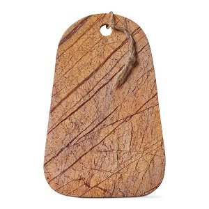 tagltd Brown Earth Marble Cutting Board - 12" x 7.5" Serving Board for Cheese & Summer Entertaining - Hand Wash Only - 1 of 2