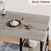 Dining Table Set for 2, Counter Height Kitchen Table with 2 Upholstered Bar Stools, Dining Table and Chairs Set with Storage Shelves, for Small Space - 2 of 4