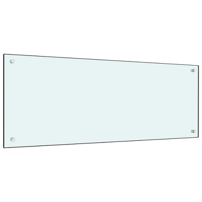 vidaXL Kitchen Backsplash White 39.4 in.x15.7 in. Tempered Glass