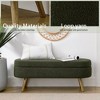 Aoibox Oval Storage Bench, Linen Fabric Upholstered Entryway Ottoman with Solid Wood Legs, Indoor Bench for Living Room, Bedroom, or End of Bed - 2 of 4