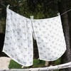 Bacati - Happy Monkeys Blue/Green/Gray Boys Muslin Swaddling Blankets set of 4 - 4 of 4