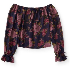 Aeropostale Womens Sheer Floral Knit Blouse - 1 of 1