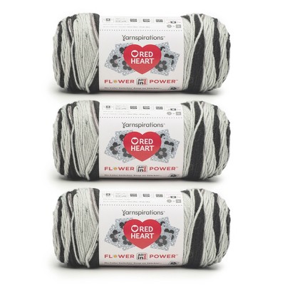 Red Heart All in ONE Flower Power Yarn 24 Pack-Black Dahlia