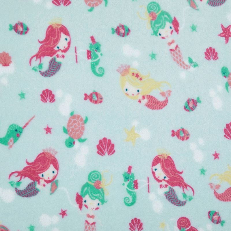 Kate Aurora Ultra Soft & Plush Under The Sea Mermaids & Fish Princess Fleece Accent Throw Blanket - 50 in. x 60 in., 3 of 5