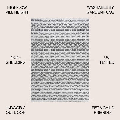 Ivory Diamond Easy-Care Synthetic 8' x 10' Indoor/Outdoor Rug