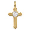 Black Bow Jewelry 14k Yellow Gold & Rhodium St. Benedict Medal Crucifix Pendant, 19x32mm - 3 of 4