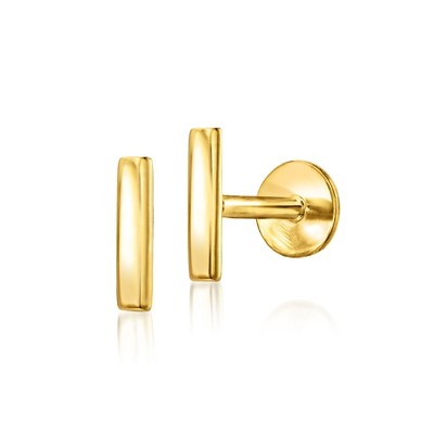 RS Pure by Ross-Simons 14kt Yellow Gold Bar Flat-Back Stud Earrings