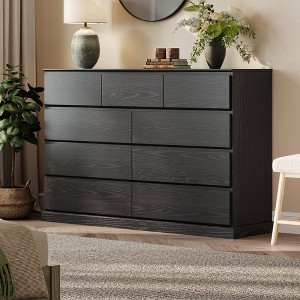 Modern Wooden Dresser Cabinet, 54" Wide 8/9/10 Drawer Chest of Drawers, Large Storage Organizer for Bedroom, Closet, and Living Room - 1 of 4