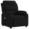 vidaXL Black Velvet Massage Recliner Chair - Manual Recline, Vibration, Side Pocket, Wood/Metal Frame, Comfortable Lounger/Lounge - 3 of 4