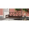 CAVINAS Twin Size Outdoor Swing Bed with 16.4ft Hemp Ropes,Rattan Porch Swing for Garden,Courtyard - 2 of 4