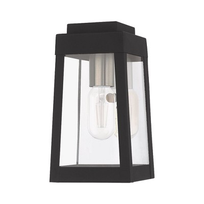 Oslo Sleek Black Outdoor Wall Lantern with Clear Glass