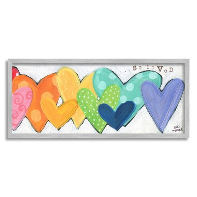Stupell Industries Patterned Hearts So Loved Framed Giclee