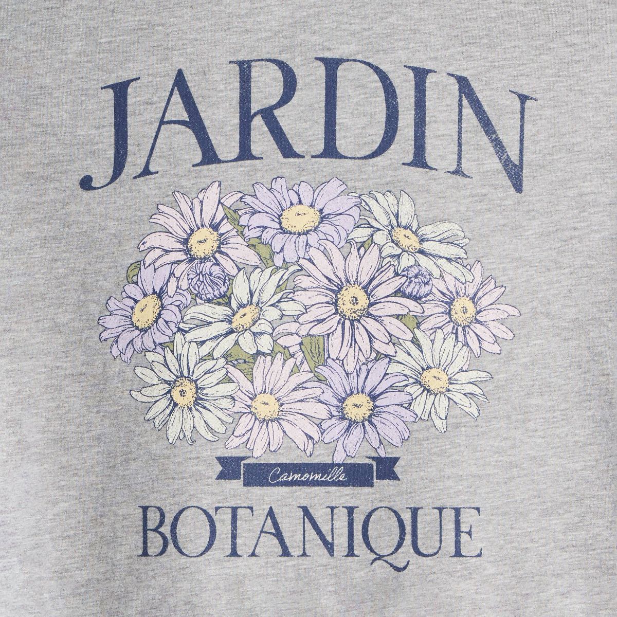 Girls' Short Sleeve 'Jardin' Oversized Graphic T-Shirt - Cat & Jack™ Gray - thumbnail 5
