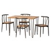 Baxton Studio Tilda Modern Industrial Natural Brown Finished Wood and Dark Bronze Metal 5-Piece Dining Set - 2 of 4