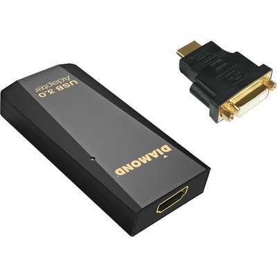 Diamond Multimedia USB 3.0 to DVI/HDMI Video Graphics Adapter up to 2560??1440 / 1920??1080 (BVU3500H) - Female USB