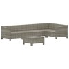 vidaXL 6 Piece Patio Lounge Set with Cushions Gray Poly Rattan - 4 of 4