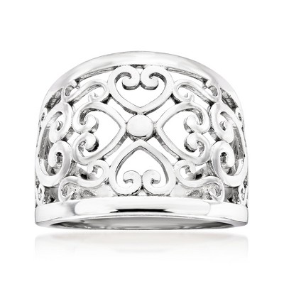 Ross-Simons Sterling Silver Filigree Heart Ring