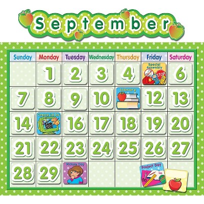 Teacher Created Resources School Calendar Bulletin Board Set Polka Dot 65/Set (TCR4188)
