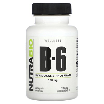NutraBio B-6, 100 mg, 60 Capsules
