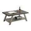 VYNXARIA Contemporary Two-Tone Wood Shelf Coffee Table in Weathered Walnut and Gray - 4 of 4