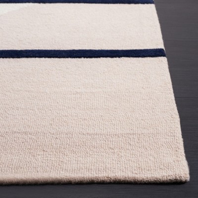 Blush and Black Hand-Tufted Wool Area Rug, 2' x 3'