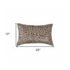 HomeRoots 12" X 20" Orange and Black Cowhide Throw Pillow - 3 of 4