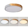 Dewdrop Modern LED Flush Mount Ceiling Light 1-Light with Wood Accent, Round Fixture - 4 of 4