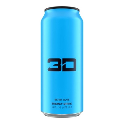 3D Berry Blue Energy Drink - 16 fl oz Can