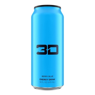 3D Berry Blue Energy Drink - 16 fl oz Can