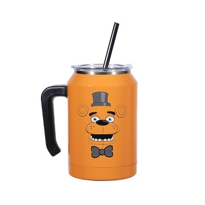 Five Nights At Freddy's Freddy Brown 30 Oz Double Wall Stainless Steel Tumbler With Handle