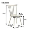 GDFStudio Rosalind Farmhouse Dining Chairs with Curved Slatted Backrest (Set of 2) - 3 of 4