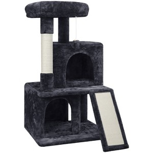 Yaheetech 36"H Cat Tree House with 2 Condos for Small Cats Kittens - 1 of 4