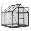 Polycarbonate Greenhouse, Heavy Duty Outdoor Aluminum Walk-in Green House Kit Vent Door - 3 of 4
