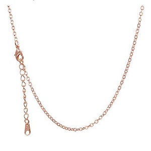 Rolo Chain Rose Gold Plated Sterling Silver 1mm 20 Inch Womens Ginger Lyne Collection - 1 of 4