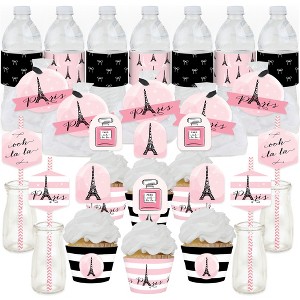 Big Dot of Happiness Paris, Ooh La La - Paris Themed Baby Shower or Birthday Party Favors and Cupcake Kit - Fabulous Favor Party Pack - 100 Pieces - 1 of 4