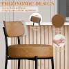 DYHOME 24 inches Bar Stools Set of 3, Counter Height Bar Stools with Leather Pad Wood Back, Leather Upholstered Bar stools for Kitchen Island, Cafe - 3 of 4