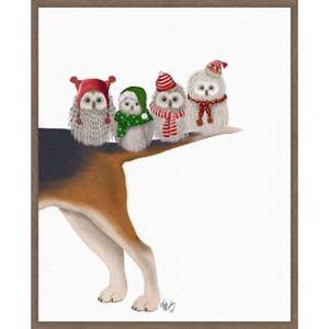 Amanti Art Christmas Bummer Owls by Fab Funky Canvas Wall Art Print Framed 23-in. W x 28-in. H. - 1 of 4