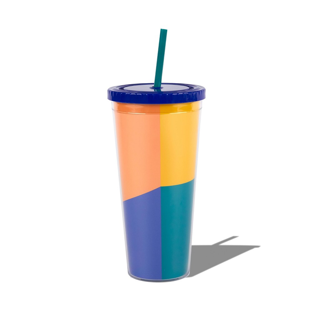 Be Rooted 20oz Lidded Colorblock Tumblers with Lid and Straw